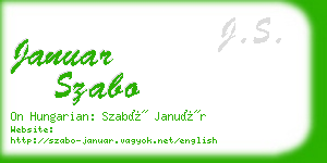 januar szabo business card